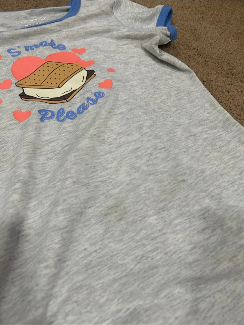 American Girl Gray & Bright Blue S'mores Graphic Pajama Set